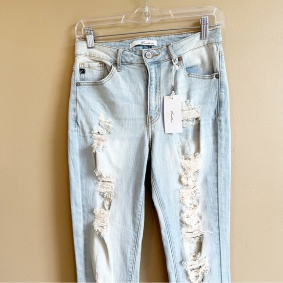 NWT KANCAN high rise distressed jeans light wash size 27 style KC8309L - Picture 2 of 7